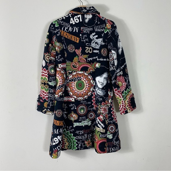 RARE Desigual Manteau Abrig Love Letters Patchwork Coat Multicolor Print - S - Picture 11 of 16